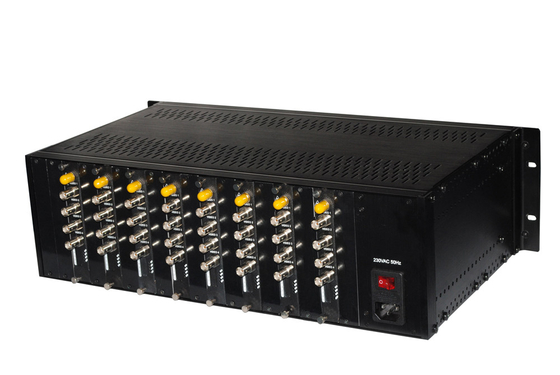 19" 3U 18 Slots Chassis Video Datenfaser Konverter Rack Montage Chassis Dual Stromversorgung