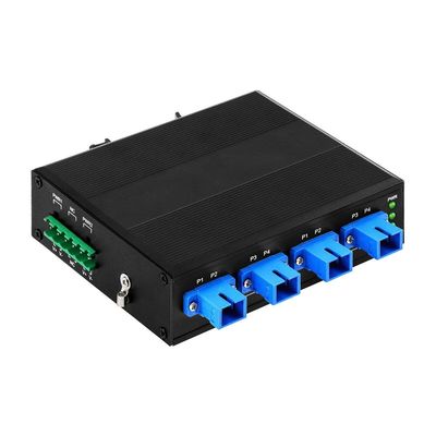 4-Kanal-Industrial Optical Bypass Switch mit Din Rail DC24V-Eingang und niedrigem Einsetzverlust für Telekommunikation