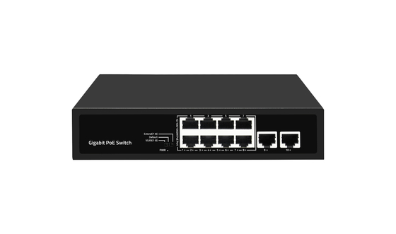 8 Port Full Gigabit PoE Netzwerk-Schalter Unterstützung Vlan PoE Erweiterung 120W Budget