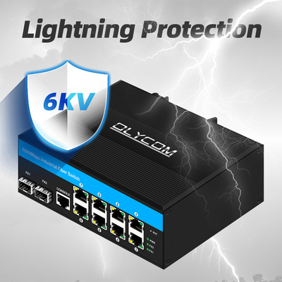 10 Port Gigabit 10/100/1000mbps L2 Managed POE Switch mit 2 Sfp für den Außenbereich