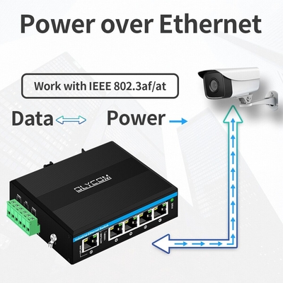 5 Ports Gigabit Spannungsbooster 12-48VDC Eingangs-Industrie-Poe-Netzwerk-Schalter