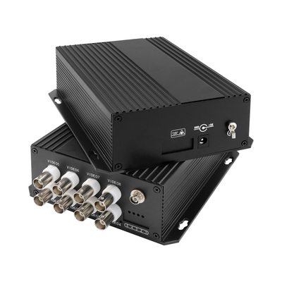 8 Anschlüsse Analog-Digital-Faseroptikumwandler CCTV-Überwachung Koaxialvideo DC5V