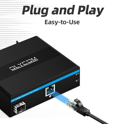 SFP-Faser-Medien-Konverter 10 100Mbps nicht verwaltetes DIN-Schienen-Wandgehäuse