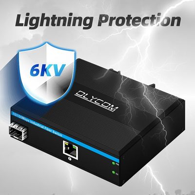 SFP-Faser-Medien-Konverter 10 100Mbps nicht verwaltetes DIN-Schienen-Wandgehäuse