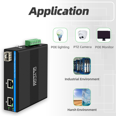 Mini Din Rail Ethernet Fiber Switch 100/1000M 60W POE Budget DC48V nicht verwaltet