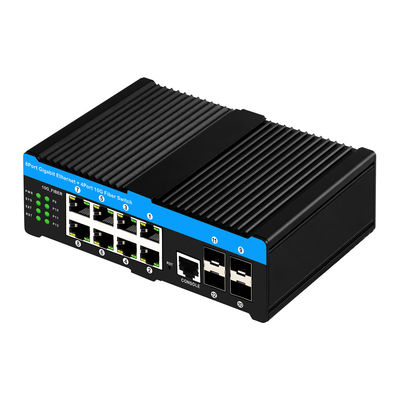 10G Industrial POE Switch mit 8 Gigabit POE Ports und 4 10G SFP Uplink - 6KV Überspannungsschutz L2 Managed Network Switch