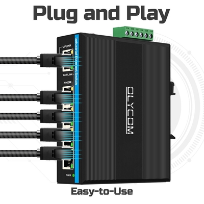 Mini-5-Port-Industrial-Ethernet-Switch 4 RJ45-Port zu 1 Uplink-RJ45-Gigabit-Unmanaged-Switch dc12v/24v Eingang