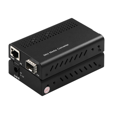 Mini 10G-Medienkonverter Unmanaged SFP+ Glasfaser auf 10GB-basierte T-Rack montierbar