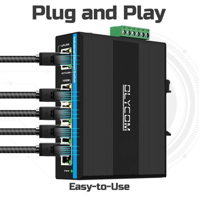 Solarenergie-UPS-PoE-Schalter Gigabit-Netzwerk 120W DC12V/DC24V/DC48V Eingang nicht verwaltet