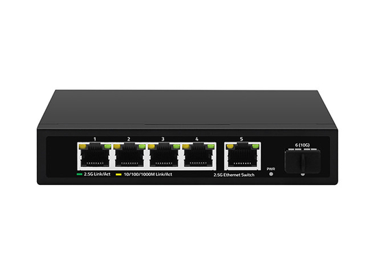 5 Anschlüsse 2.5G Ethernet Switch 10G Fiber Uplink Unmanaged Auto-Sensing Netzwerkgeschwindigkeit