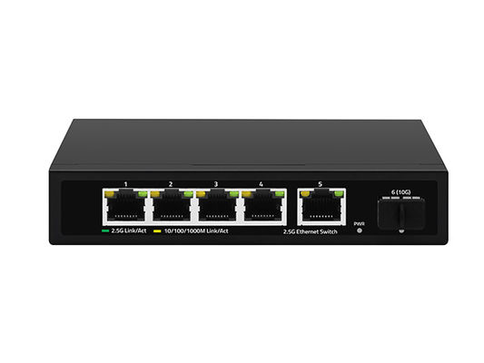 5 Anschlüsse 2.5G Ethernet Switch 10G Fiber Uplink Unmanaged Auto-Sensing Netzwerkgeschwindigkeit CE