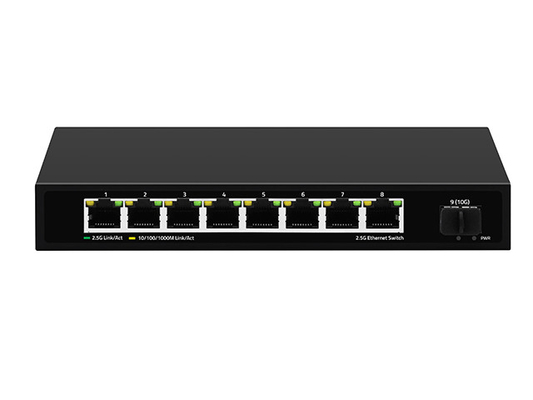 8 Anschlüsse 2.5G Netzwerk-Schalter nicht verwaltet 10G Faser DC12V Eingang ohne Lüfter Autoadaptivgeschwindigkeit
