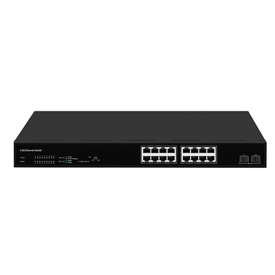 16 Port 2.5G Netzwerk-Switch mit 10G-Fasern nicht verwaltete automatisch anpassbare Geschwindigkeit Optional PoE