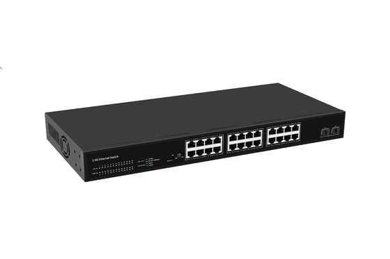 24 Port-Netzwerk-Switch 100M/1G/2.5G Ethernet 1G/2.5G/10G Glasfaser ohne FAN-Management