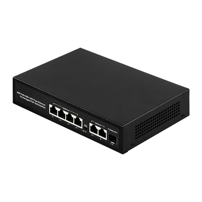 6 Anschlüsse Plug and Play POE Switch 48V mit 1000Mbps Ports IEEE 802.3 af/at Ethernet Switch geeignet für POE IP Kamera