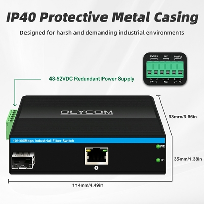 10/100m 2 Port Industrial Network Switch Ethernet Unmanaged DIN rail Netzwerk poe Schalter mit IP40-Schutz