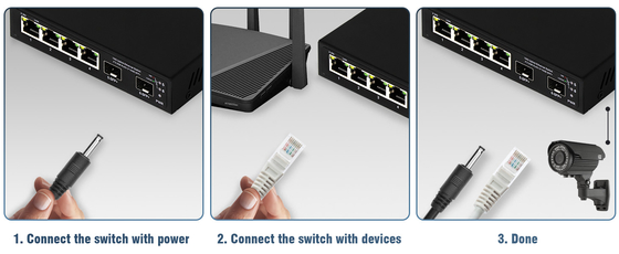 6 Ports 10g Ethernet-Schalter mit Glasfaser 4* 2.5G RJ45 + 2* 10G SFP+ Unterstützung OEM/ODM