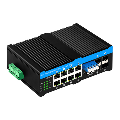 4*10G Sfp-Ports+8*10/100/1000mbps 12 Port verwaltet 10G optischer Bypass Poe Switch