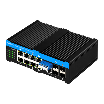 4*10G Sfp-Ports+8*10/100/1000mbps 12 Port verwaltet 10G optischer Bypass Poe Switch