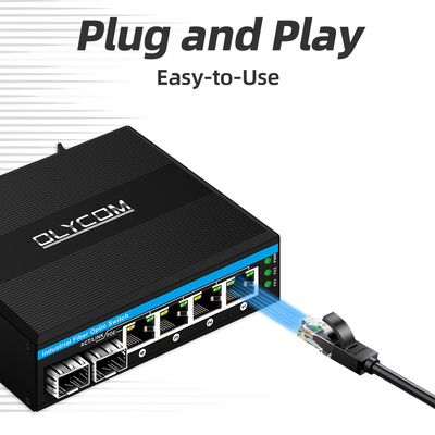 Mini 6-Port Gigabit-Ethernet-Schalter Poe-Schalter Din-Schiene 2 sfp+ 4 RJ45 DC48-52V Doppelstrom-Eingang