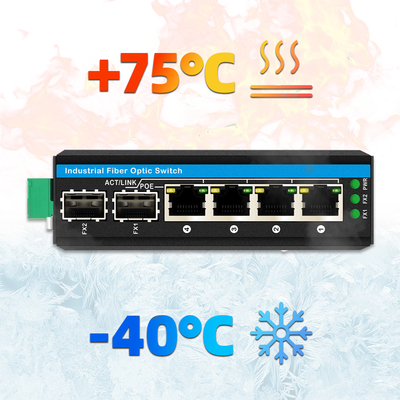 Mini 6-Port Gigabit-Ethernet-Schalter Poe-Schalter Din-Schiene 2 sfp+ 4 RJ45 DC48-52V Doppelstrom-Eingang