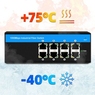 E-Mark 8 Port Gigabit Industrial Ethernet Switch für Fahrzeugnetzwerke und industrielle Automatisierung