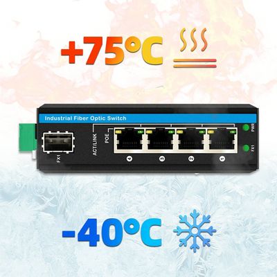 5-Port Gigabit Outdoor PoE-Switch Mini Industrie-Faser-Switch IP40 Hutschiene-Switch