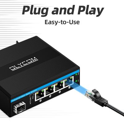 5-Port Gigabit Outdoor PoE-Switch Mini Industrie-Faser-Switch IP40 Hutschiene-Switch