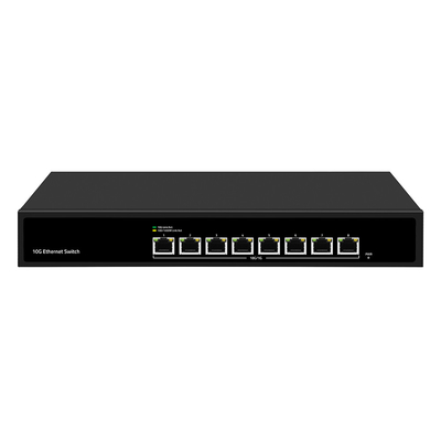8 Anschlüsse 10G Ethernet-Schalter Unmanaged Auto-Sensing Geschwindigkeit Single AC Input Fanless