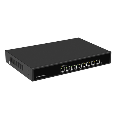 8 Anschlüsse 10G Ethernet-Schalter Unmanaged Auto-Sensing Geschwindigkeit Single AC Input Fanless