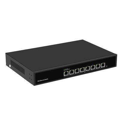 8 Port 10G Ethernet-Schalter nicht verwaltete automatische Sensorgeschwindigkeit Single AC Input Fanless CE