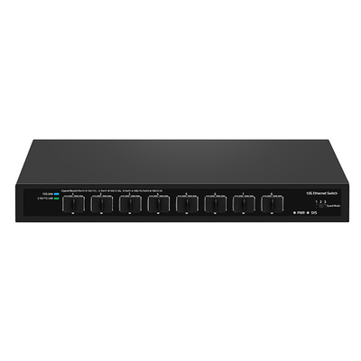 8 Port 10G Glasfaserschalter 1G 2.5G Compliant Unmanaged DC12V Eingang basiert auf Realtek