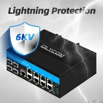 12 Port Gigabit Managed Switch 4SFP+8RJ45 Industrial Managed Ethernet Switch mit Dual Power Input für DIN-Rail Netze
