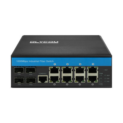 Gigabit-Managed-Switch 12-Port-Ethernet-Switch 4SFP+8RJ45 DIN-Rail Dual-Power-Eingang