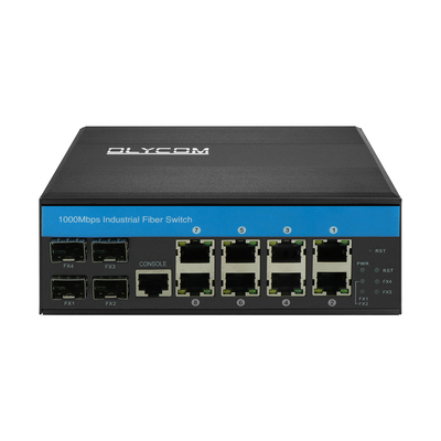 Gigabit-Managed-Switch 12-Port-Ethernet-Switch 4SFP+8RJ45 DIN-Rail Dual-Power-Eingang