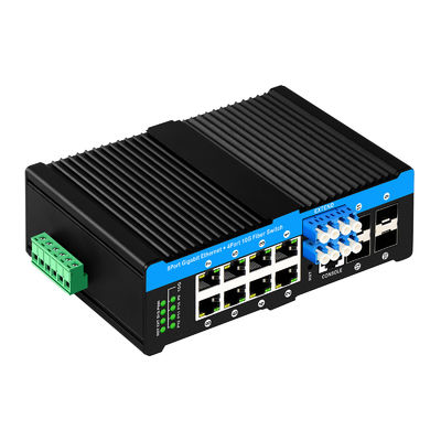 12 Port 10G L2/L3 verwalteter Poe+-Schalter optischer Bypass-Schalter 4*10G sfp +8 RJ45 Din-Rail Ethernet-Schalter