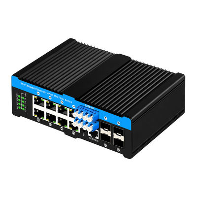 12 Port 10G L2/L3 verwalteter Poe+-Schalter optischer Bypass-Schalter 4*10G sfp +8 RJ45 Din-Rail Ethernet-Schalter