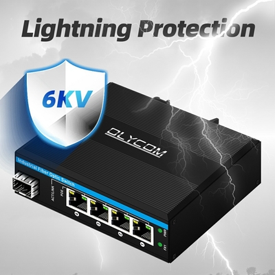 5 Port 10/100/1000mbps Ethernet-Schalter 4RJ45+1SFP Outdoor Poe Switch Hersteller