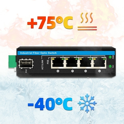 5 Port 10/100/1000mbps Ethernet-Schalter 4RJ45+1SFP Outdoor Poe Switch Hersteller