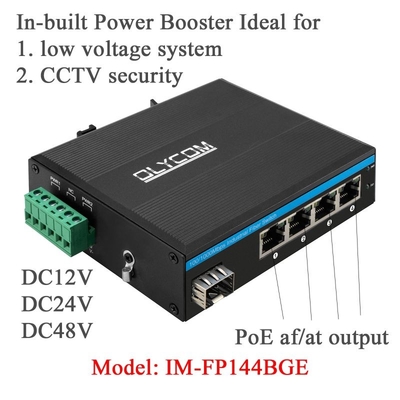 5 Port Industrial Poe Network Switch DC12/24/48V Eingang 1SFP+4RJ45 Gigabit Ethernet Switch