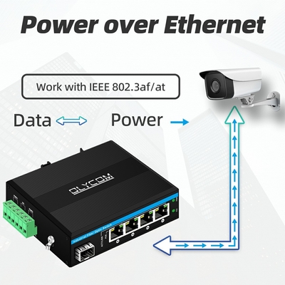 5 Port Industrial Poe Network Switch DC12/24/48V Eingang 1SFP+4RJ45 Gigabit Ethernet Switch