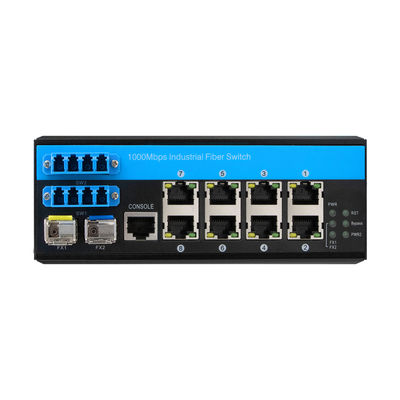 8 Port Bypass Managed Ethernet Switch 2.5G Glasfaser Industrieoptischer Schutz DIN montiert