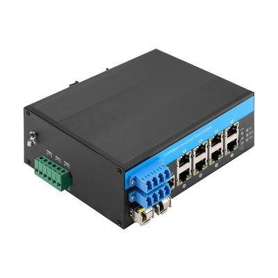 8 Port Bypass Managed Ethernet Switch 2.5G Glasfaser Industrieoptischer Schutz DIN montiert