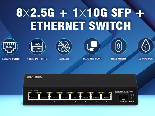 10G Ethernet-Switch Unmanaged Netzwerk-Switch 8*2.5G RJ45+1*10G SFP-Ports