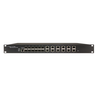 24 Ethernet-Anschlüsse Poe-Schalter Außen L2 Managed Switch 12 Sfp+12RJ45 1U Rack montiert