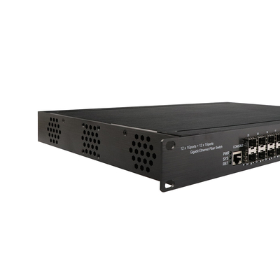 24 Ethernet-Anschlüsse Poe-Schalter Außen L2 Managed Switch 12 Sfp+12RJ45 1U Rack montiert