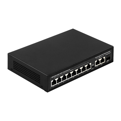 Erweiterte Reichweite 8-Port PoE Switch 10/100M mit 120W/150W Verbrauch und 250m Abdeckung