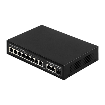 Erweiterte Reichweite 8-Port PoE Switch 10/100M mit 120W/150W Verbrauch und 250m Abdeckung