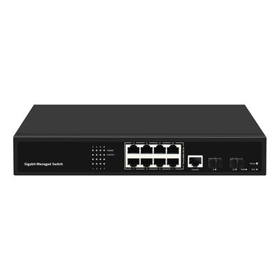 8-Port Managed Gigabit Netzwerk-Switch Realtek-basiert SFP-Glasfaser-Uplink AC-Eingang CE Lüfterlos