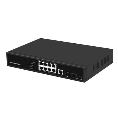 8-Port Managed Gigabit Netzwerk-Switch Realtek-basiert SFP-Glasfaser-Uplink AC-Eingang CE Lüfterlos